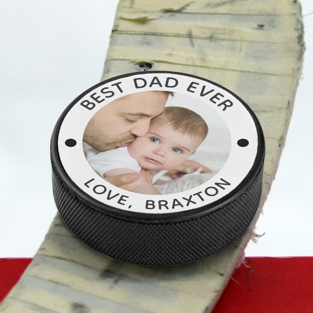 Palet De Hockey BEST DAD JAMAIS photo personnalisée (Créateur téléchargé)