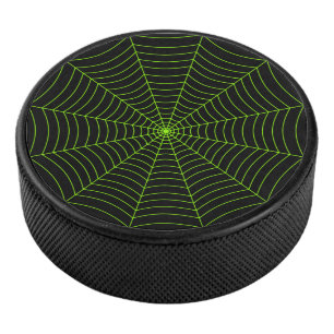 Palet De Hockey Black neon vert toile d'araignée Halloween motif