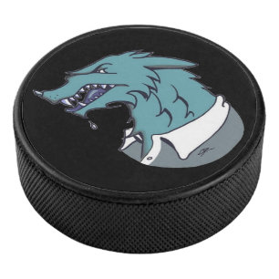Palet De Hockey Bleu loup-garou noir