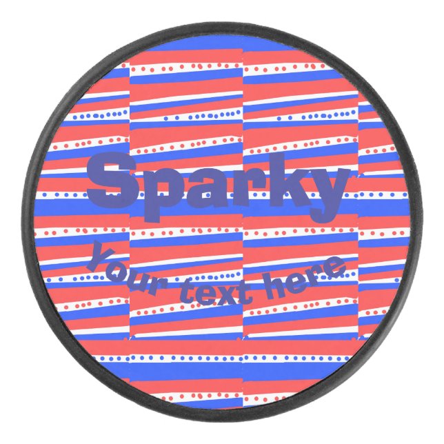 Palet De Hockey Bleu rouge Cercles Bleu (Devant)