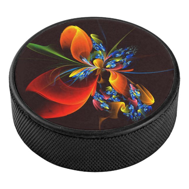 Palet De Hockey Blue Orange Floral Moderne Art Abstrait Motif #03 (3/4/2016 12:00:00 AM)