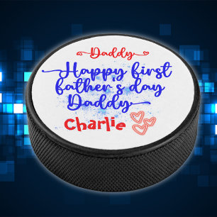 Palet De Hockey Bonne première Fête des pères papa  