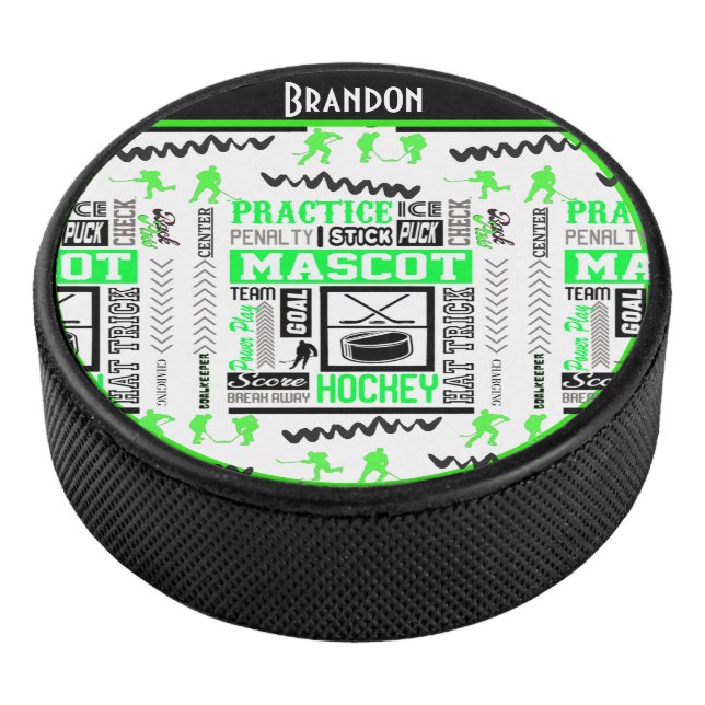Palet De Hockey Boys Hockey Terminologie Personnalisée Neon Green (3/4/2016 12:00:00 AM)
