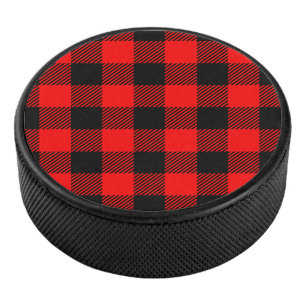 Palet De Hockey Buffalo Check Rouge et Noir Lumberjack Plaid Decor