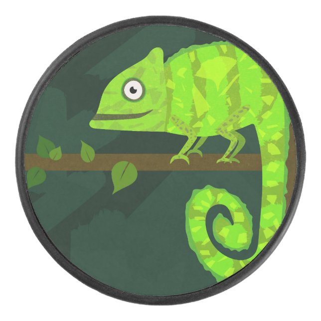 Palet De Hockey Caméléon vert mignon (Devant)