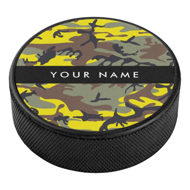 Palet De Hockey Camouflage jaune et Brown Votre nom Personnalisez (3/4/2016 12:00:00 AM)