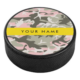 Palet De Hockey Camouflage rose et vert Personnalisez votre nom