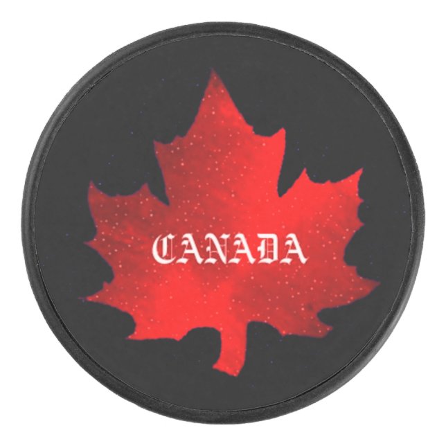 PALET DE HOCKEY CANON À FEUILLES MAL DU CANADA (Devant)