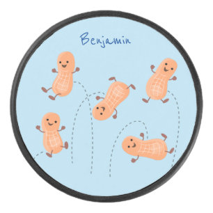 Palet De Hockey Caricature de cacahuètes joyeux sautillant