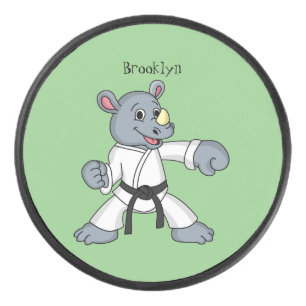 Palet De Hockey Caricature de rhino kung fu