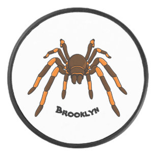 Palet De Hockey Caricature déplaisante de tarantule brun et orange
