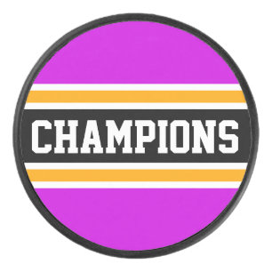 Palet De Hockey CHAMPIONS gras amusant Athletic rose noir rayures