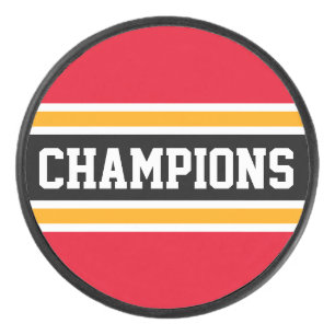 Palet De Hockey CHAMPIONS gras Rouge Noir Orange Rayures