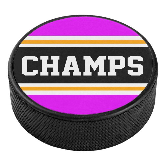 Palet De Hockey CHAMPS Fun Bright Rose Black Yellow Racing Stripes (3/4/2016 12:00:00 AM)