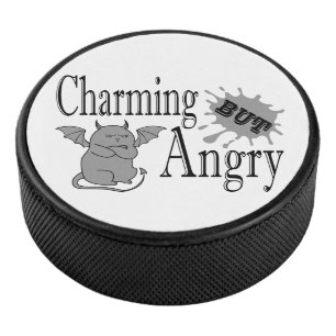 Palet De Hockey Charming mais en colère petit chat diable drôle ci