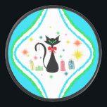 Palet De Hockey Chat Siamese Retro Christmas<br><div class="desc">Ce chat branché rétro siamois en forme de sablier est une façon délicieuse de décorer votre Hockey Puck !</div>