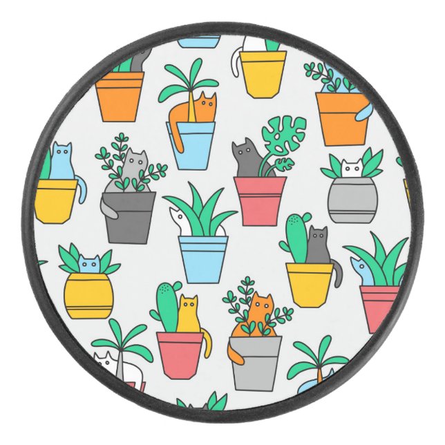 Palet De Hockey Chats dans les pots à fleurs (Devant)