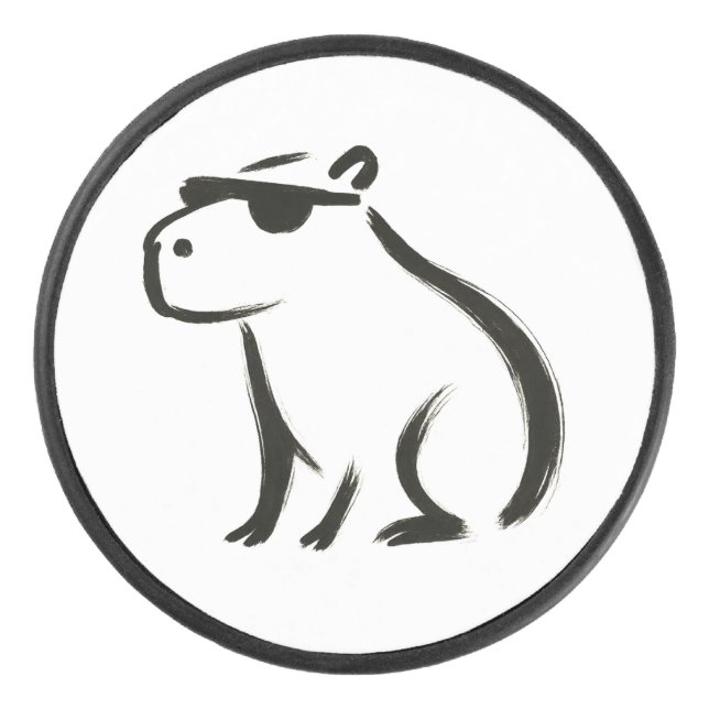 Palet De Hockey Chill Capybara - Conception de pinceau d'encre sur (Devant)