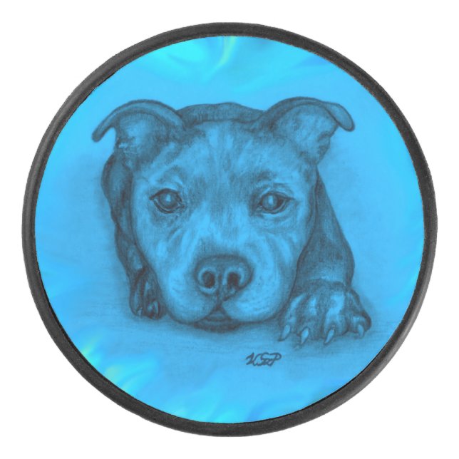 Palet De Hockey Chiots Staffy Bleu (Devant)