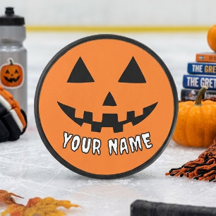Palet De Hockey Citrouille orange personnalisée Halloween Votre no