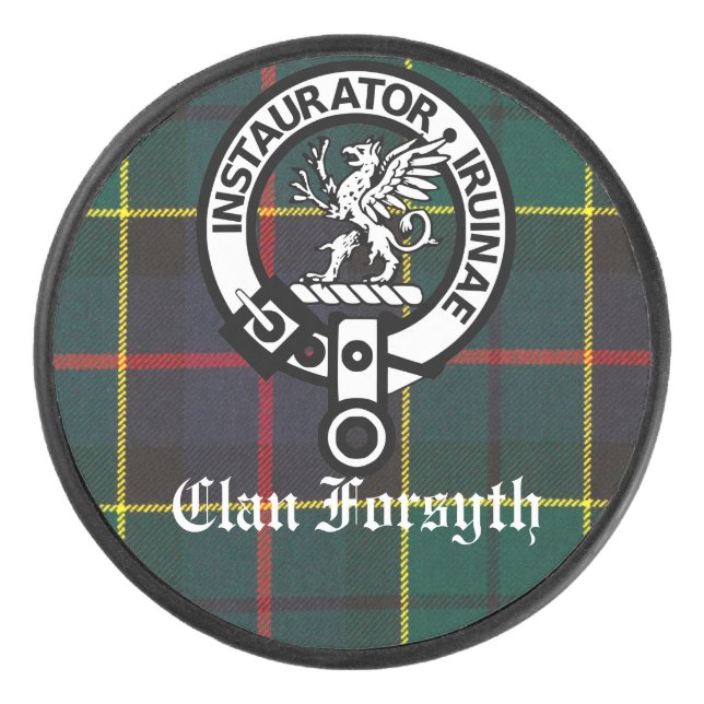 Palet De Hockey Clan Forsyth Crest Badge et Tartan (Devant)