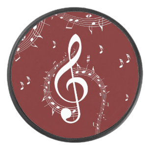 Palet De Hockey Climacic G Clef Music Rouge