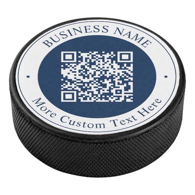 Palet De Hockey Code QR & Texte personnalisables | Bleu marine fon (3/4/2016 12:00:00 AM)