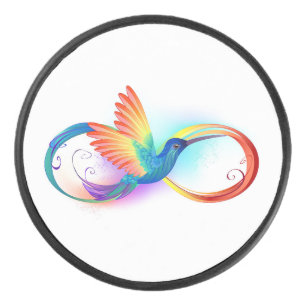 Palet De Hockey Colibri arc-en-ciel avec symbole Infinity