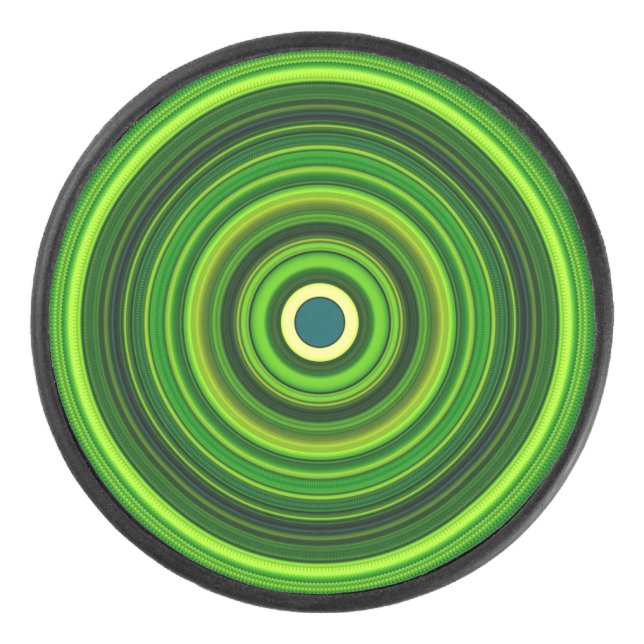 Palet De Hockey Conception de Mandala vert géométrique (Devant)