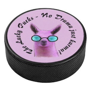 Palet De Hockey Cool Pink Llama Hockey Puck - Pas de Drama juste k