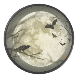 Palet De Hockey Corneilles Éffrayantes de la Lune d'Halloween