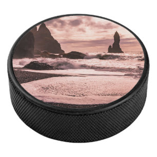 Palet De Hockey Coucher de soleil sur la plage de sable noir de Re
