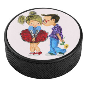 Palet De Hockey Couple romantique - Amour - Saint Valentin Baiser