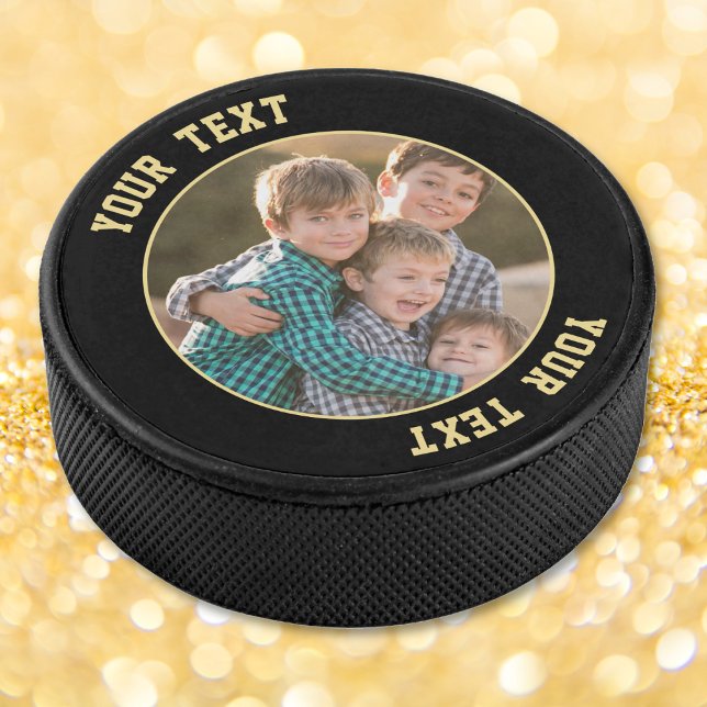 Palet De Hockey Créez votre propre Fête des pères d'anniversaire S (Create Your Own Birthday Fathers Day Photo Selfie Hockey Puck)