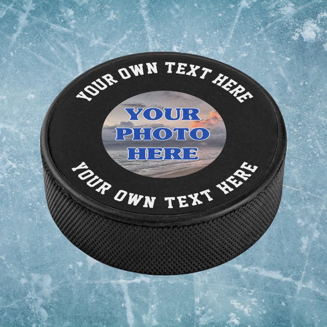 Palet De Hockey Créez votre propre texte photo personnalisé (Ice hockey puck to personalize with your text.)