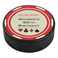 Crème rouge blanc Anniversaire Poker Chip Las Vega