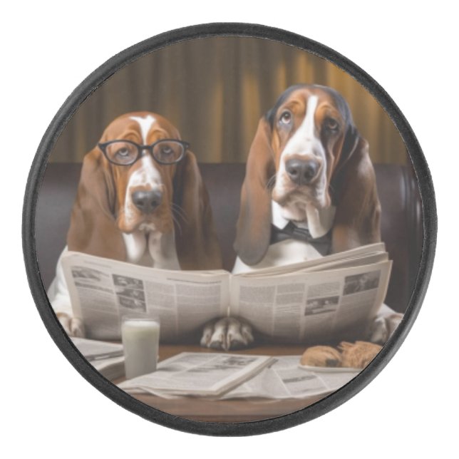 Palet De Hockey Cute basset hounds lecture journal (Devant)