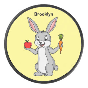 Palet De Hockey Cute bunny rabbit with vegetables