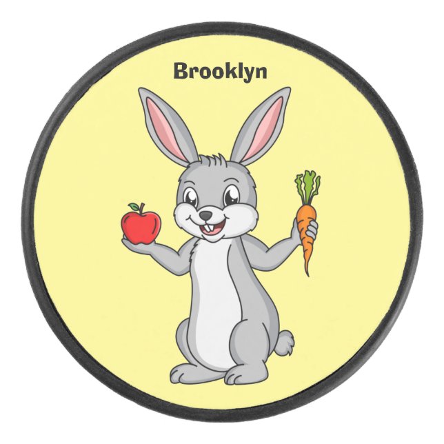 Palet De Hockey Cute bunny rabbit with vegetables (Devant)