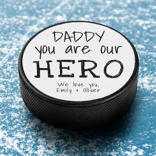 Palet De Hockey Daddy you are Our Hero Typography Father`s Day