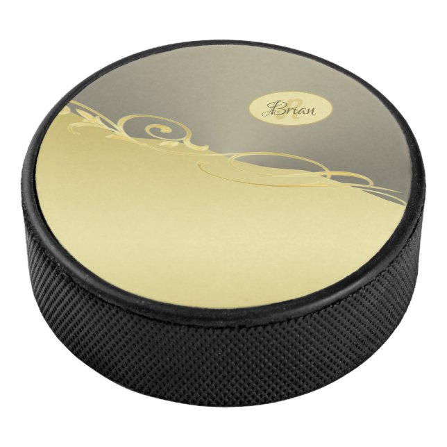 Palet De Hockey Décor de luxe sur or & argent, Monogramme (3/4/2016 12:00:00 AM)