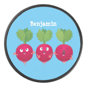 Palet De Hockey Des radis mignons chantant des légumes de dessin a