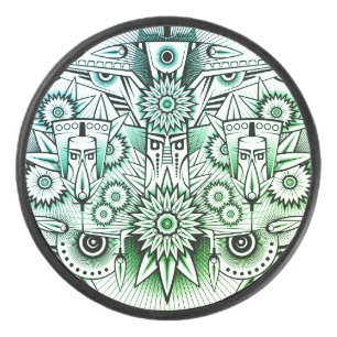 Palet De Hockey Design tribal teinte verte