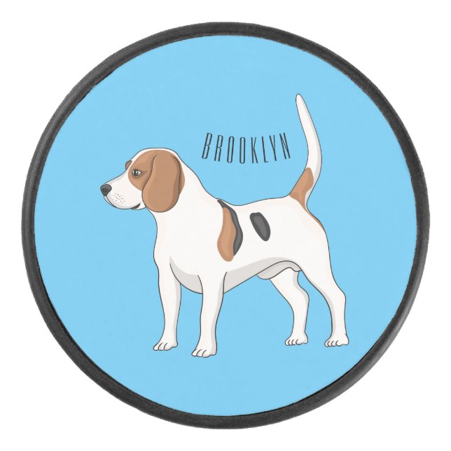 Palet De Hockey dessin animé de chien beagle (Devant)