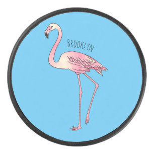 Palet De Hockey dessin animé d'oiseau Flamant rose