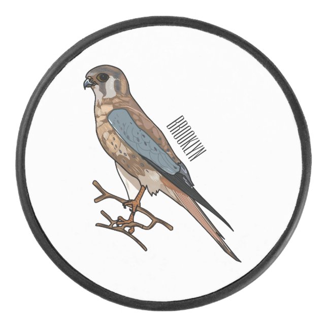 Palet De Hockey dessin animé d'oiseau-kestrel américain (Devant)