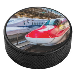 Palet De Hockey Deux Shinkansen à la gare de Tokyo