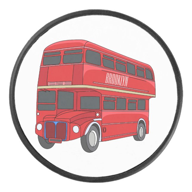 Palet De Hockey Double-decker bus cartoon illustration (Devant)