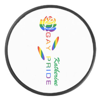 Palet De Hockey Drapeau arc-en-ciel de la fierté gay personnalisé