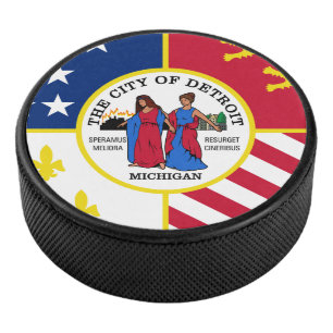 Palet De Hockey Drapeau de Detroit, Michigan Hockey Puck
